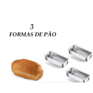 Imagem de Kit Com 3 Formas Para Pão 21cm - Extra Alta - Lima Formas