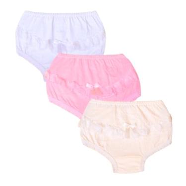 Imagem de Calcinha Brando Infantil Com Renda e Aplique 21 Kit C/3 ST-Cores M