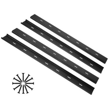 Imagem de LITLANDSTAR Conjunto De 4 Suportes Aço Canal C Para Laje Borda Viva Tampo Mesa, 30 X 1/2 Perna, Suporte Metal Oculto, Com Parafusos Marcenaria Ou Projetos