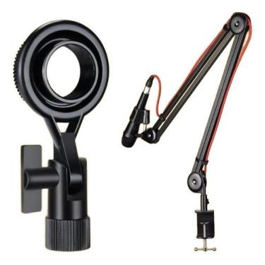 Imagem de Suporte Articulado + Shock Mount Cachimbo P/ Microfone - Waver, Preto