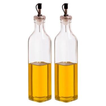 Imagem de Kit 2 Galheteiro Garrafa para Azeite Vidro com Bico Dosador 530ml Haüs