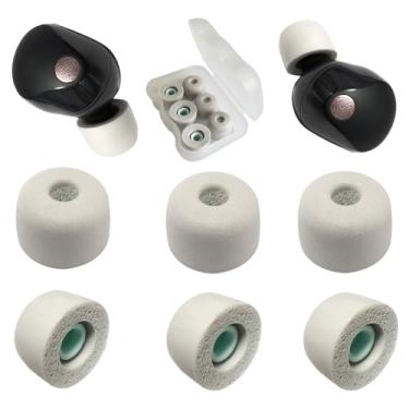 Imagem de Mijusun Pontas De Espuma Viscoelástica Para Fones Ouvido Sony Wf-1000Xm5, Filtro Tela, Estojo Wf-1000Xm4, 3 Pares, Cinza Grande