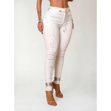 Imagem de Calça Pit Bull Jeans Clochard Branca 66136 Cintura Alta, Branco, 44