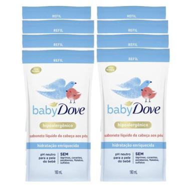Imagem de kit 8 Sabonetes Líquido Baby Dove Hidratação Enriquecida Refil 180ml