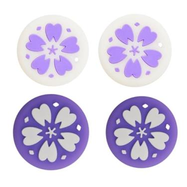 Imagem de Booge Capa Protetora Para Joystick De Silicone Com 4 Peças, Analógico E Nintendo Switch Ns Joy-Con, Sakura Roxa