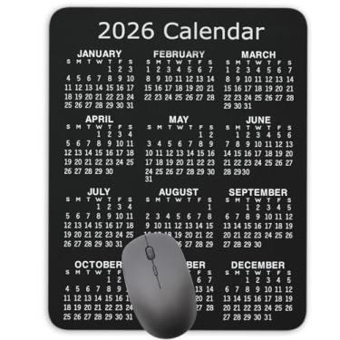 Imagem de Mouse pad de borracha antiderrapante, calendário 2026, edição vertical, calendário, preto, mouse pad para jogos de escritório, 24 x 20 cm