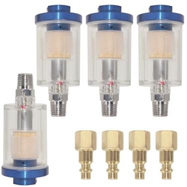 Imagem de Qolekog Separador De Óleo E Água Para Linha De Ar, Entrada E Saída Npt De 1/4 Pol., Filtro Separador De Água Para Compressor De Ar, Separador De Água Para Secador De Linha De Compressor De Ar 90 Psi
