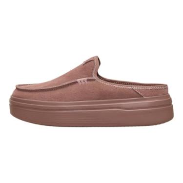 Imagem de HEYDUDE Tênis feminino Austin Lift Platform Mule | Sapatos casuais sem cadarço | Leve, confortável, elegante para o dia a dia, Marrom/Marrom, 42