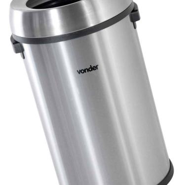 Imagem de Lixeira Redonda 65 Litros Inox Sem Tampa Vonder