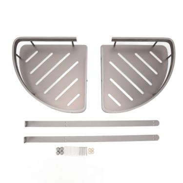 Imagem de Prateleira de chuveiro Organizador de parede de canto de 2 camadas Banheiro pendurado em banheiro pendurado rack de armazenamento de duas camadas economizando liga de alumínio