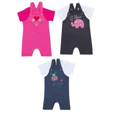 Imagem de Bodies e Jardineira Lindas Estampas Kit Infantil Misto  - Facina Kids,