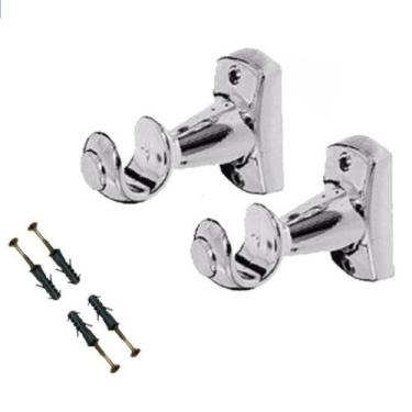 Imagem de Suporte Para Bastão De Cortina Grosso Cromado 28mm - Alumang - Alumang