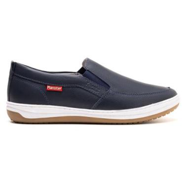 Imagem de Sapatênis Slip On Masculino Couro Azul - Ranster Comfort, 39, Azul
