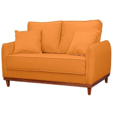 Imagem de Sofá Senna Living 2 Lugares em Linho com Base em Madeira (Terracota)