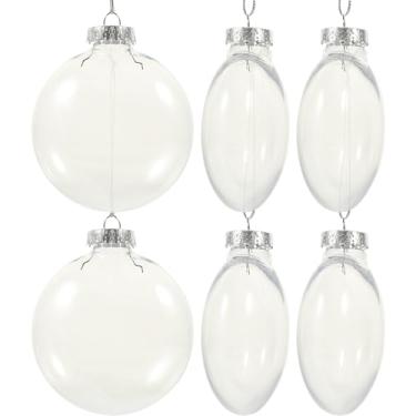 Imagem de Toyvian Enfeites de Natal Transparentes E Planos para Preenchimento, Pacote Com 10 Bolas Transparentes Faça Você Mesmo para Pendurar Decoração de Árvore de Natal E Decoração Festiva