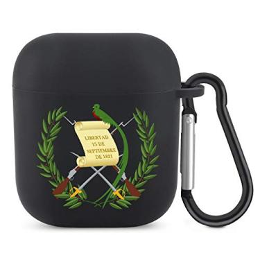 Imagem de FLDGRWB Capa elegante para AirPods Capa de fone de ouvido com símbolos patrióticos da Guatemala, preto-símbolos patrióticos da Guatemala1, tamanho único
