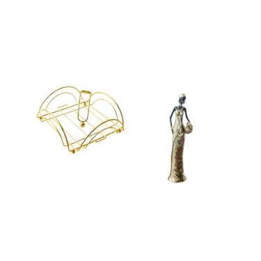 Imagem de Fenteer Elegante Dispensador de Guardanapos de Mesa com Ornamento de Escultura Tribal Vintage para Mesa de Jantar de Hotel, Bar, Café E Decoração de Quarto, P