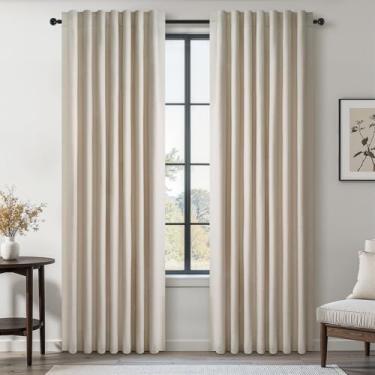 Imagem de Cortinas personalizadas de 188 cm para portas deslizantes de armário 100% cortinas blackout para sala de estar quarto aba traseira plissadas com bloqueio de calor cortinas isoladas calor neutro branco