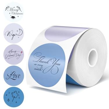 Imagem de Etiquetas adesivas térmicas redondas de 5 cm, gradiente azul, 200 peças