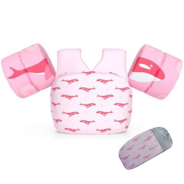 Imagem de DOOHALO Boia de natação infantil para crianças de 12,7 a 31,8 kg. Colete flutuante de ombro e braço adequado para meninos e meninas de 2 a 8 anos