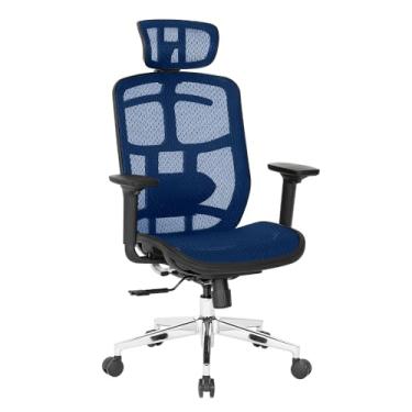 Imagem de Cadeira Escritótio Ergonomica DT3 Diana em Mesh Vidartex, apoio de cabeça 3D, Braço 3D, apoio lombar 2D - Ajuste manual de altura e profundidade, suporta até 120 e altura máx.1,85m(Blue)