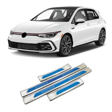 Imagem de Protetor de placa de proteção para peitoril de porta de carro para V W Golf 8 GTI GTD GTE 2020 2021 2022 2023 acessórios peças de proteção de peitoril de porta moldura de porta capa de acabamento de