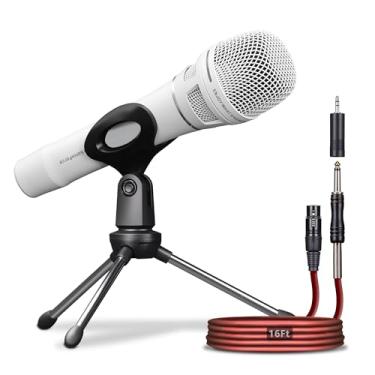 Imagem de SonixForce Microfone dinâmico profissional – Microfone de mão premium com fio com cabo de áudio XLR de 4,9 m para 1/10.2 cm – Microfone vocal cardioide para cantar, falar, karaokê e palco de estar