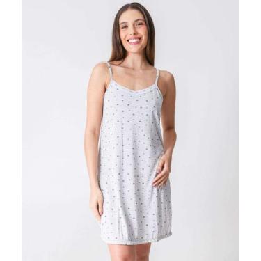 Imagem de Camisola Estampa Estampa Corações Alças Finas Marisa-28019, Cinza, G