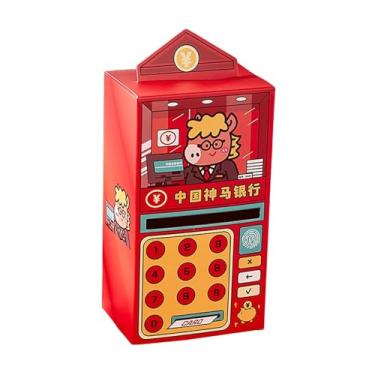 Imagem de Fancyes Envelope vermelho da sorte para o Ano Lunar Chinês, em formato de caixa eletrônico (Hongbao), um pacote vermelho com desenho animado, Cavalo