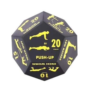 Imagem de Vaveren Dado de Exercícios - Equipamento Prático de Fitness com 12 Lados para Treinamento HIIT, WOD, Academia em Casa, Adultos e Iniciantes, Amarelo