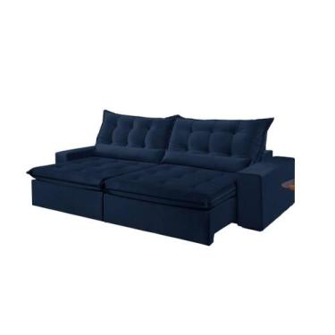 Imagem de Sofá Montebello Retrátil e Reclinável 210cm com Pillow e Molas Ensacad