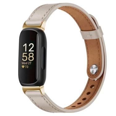 Imagem de Pulseira de couro para Fitbit Inspire 3/2/1 pulseiras esportivas ajustáveis de reposição para mulheres e homens