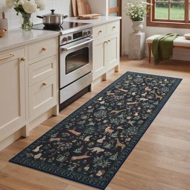 Imagem de BESBLEE Tapete de corredor antiderrapante 60 cm x 15 cm, tapete lavável à máquina, tapete antiderrapante para corredor, para cozinha, lavanderia, quarto, banheiro, preto