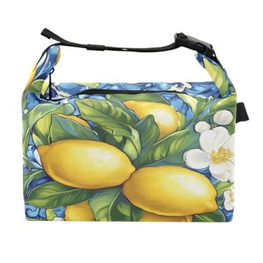 Imagem de STAYTOP Lancheira de limão e flores com fivela de alça, lancheira isolada para meninos e meninas, lancheira térmica para trabalho escolar