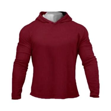 Imagem de Camiseta De Algodão Com Capuz Para Homens, Ajuste Slim, Manga Longa, R