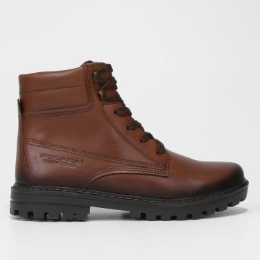 Imagem de Bota Cano Médio Pegada Couro Tratorada Masculina-Masculino