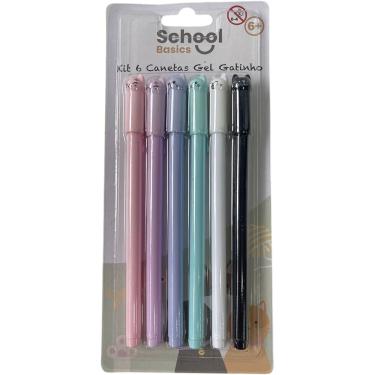Imagem de Conjunto 6 Canetas Gel Gatinho School Basics