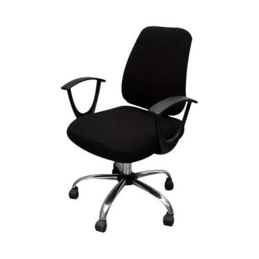 Imagem de Capa De Cadeira De Escritório Em Jacquard Elástico De Cor Sólida 2PCS/