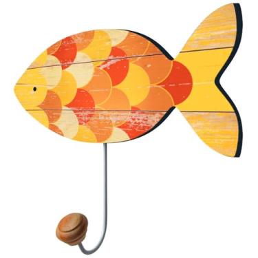 Imagem de Suporte para Pano de Prato e Cabideiro com Gancho de Metal - Peixinho Laranja