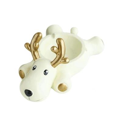 Imagem de WYNSJDBB cinzeiro em forma de alce cinzeiro resina bonito cinzeiro para cigarros suporte de cinzas de grande calibre para carro, escritório, casa, excelentes acessórios de decoração de mesa (cor