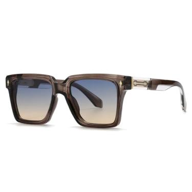 Imagem de JRLLFD Óculos de sol masculinos com armação retrô e estilo Uv400 (café)