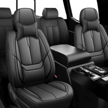 Imagem de ILMO Capas de assento de carro de couro Nappa adequadas para Lexus TX 350 2024-2026 - Capa de assento impermeável e resistente a arranhões - Capas de cadeira de cobertura total (preto clássico