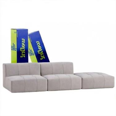 Imagem de Sofá Modular Na Caixa Em Boucle 2 Lugares Com Chaise Inflow - Inflow S