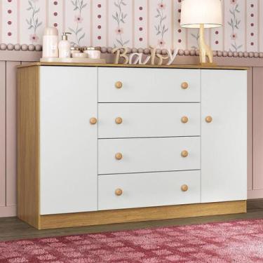 Imagem de Cômoda Infantil 125cm 2 Portas e 4 Gavetas Encanto Multimóveis MP4450,