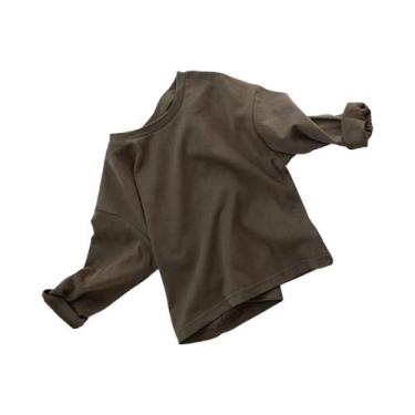 Imagem de Camisetas De Algodão Coreano De Manga Longa Para Bebês Meninos E Menin