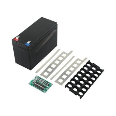 Imagem de Caixa De Bateria ABS 12V 7Ah Para 18 Células 650 Com 3x7 Fitas De Níqu