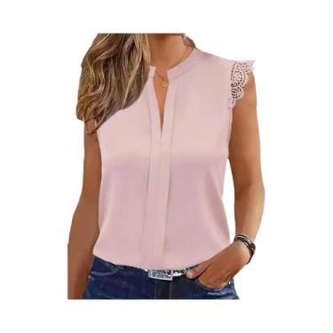 Imagem de Blusa Casual Elegante Feminina Solta De Manga Curta, Camisa Fashion Pa