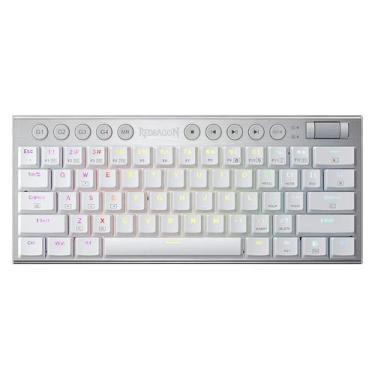 Imagem de Teclado Gamer Redragon K632W-RGB Horus Mini com Fio - Branco, cinza