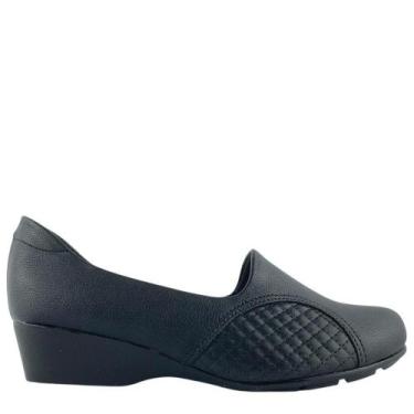 Imagem de Sapato Modare Anabela Feminino Calce Fácil Casual, Preto, 39