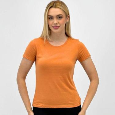 Imagem de Camiseta Hering Manga Curta Básica Feminina, XG, Aperol